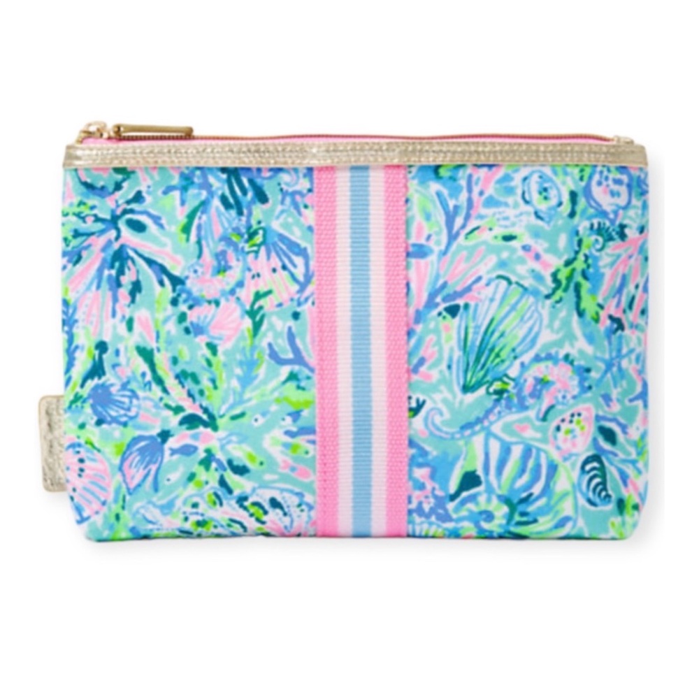 Lilly Pulitzer Soleil It On Me Zipper Pouch in Surf Blue - Picture 4 of 9